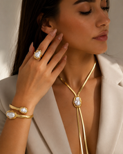 Pearl Baroque Cuff Jewelry Set