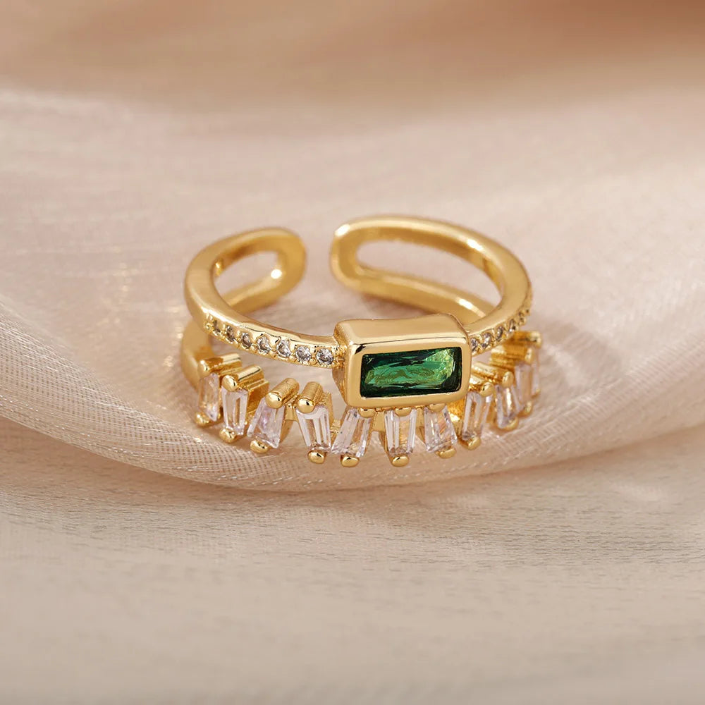 CZ Organic Green Ring - VEYAROSE