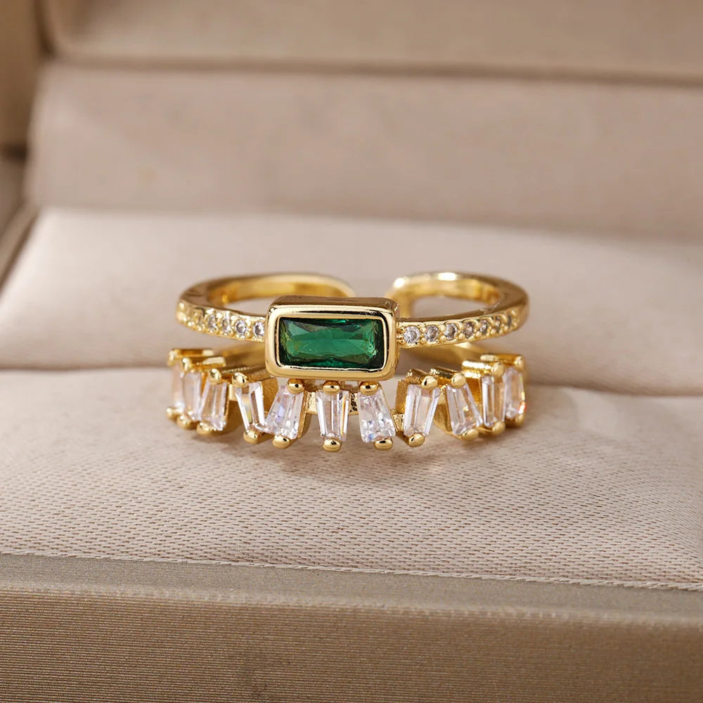 CZ Organic Green Ring - VEYAROSE