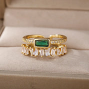 CZ Organic Green Ring - VEYAROSE