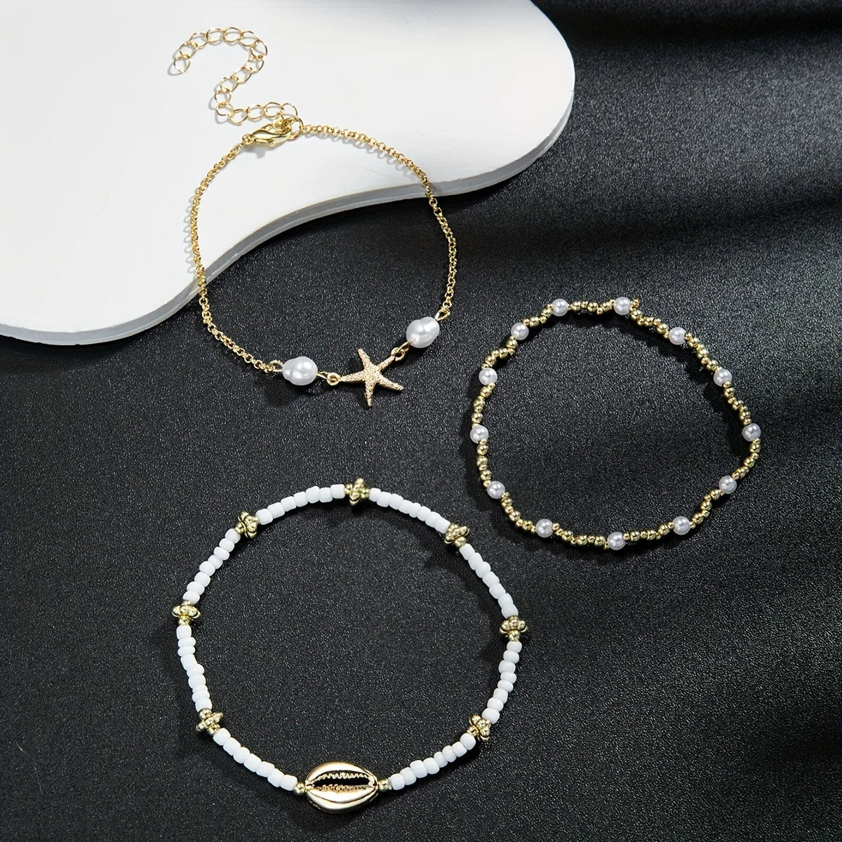 Pearl Shell Starfish Anklet - VEYAROSE