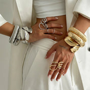 Geometric Chunky Wide Ring - VEYAROSE