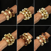 Beaded Resin Organic Bangle Bracelet Set - VEYAROSE