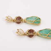 Crystal Resin Geometric Drop Earrings - VEYAROSE
