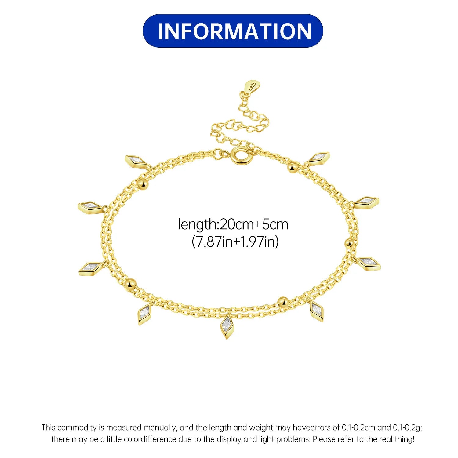 Sterling Silver Anklet - VEYAROSE