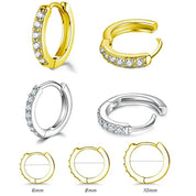 CZ Crystal Hoop Huggie Earrings Set - VEYAROSE