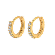 CZ Crystal Hoop Huggie Earrings Set - VEYAROSE