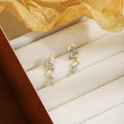 Crystal Pearl Tassel Drop Earrings - VEYAROSE