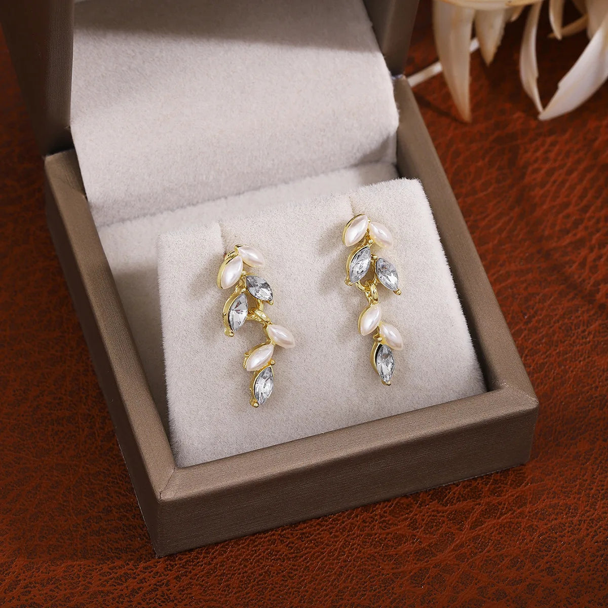 Crystal Pearl Tassel Drop Earrings - VEYAROSE