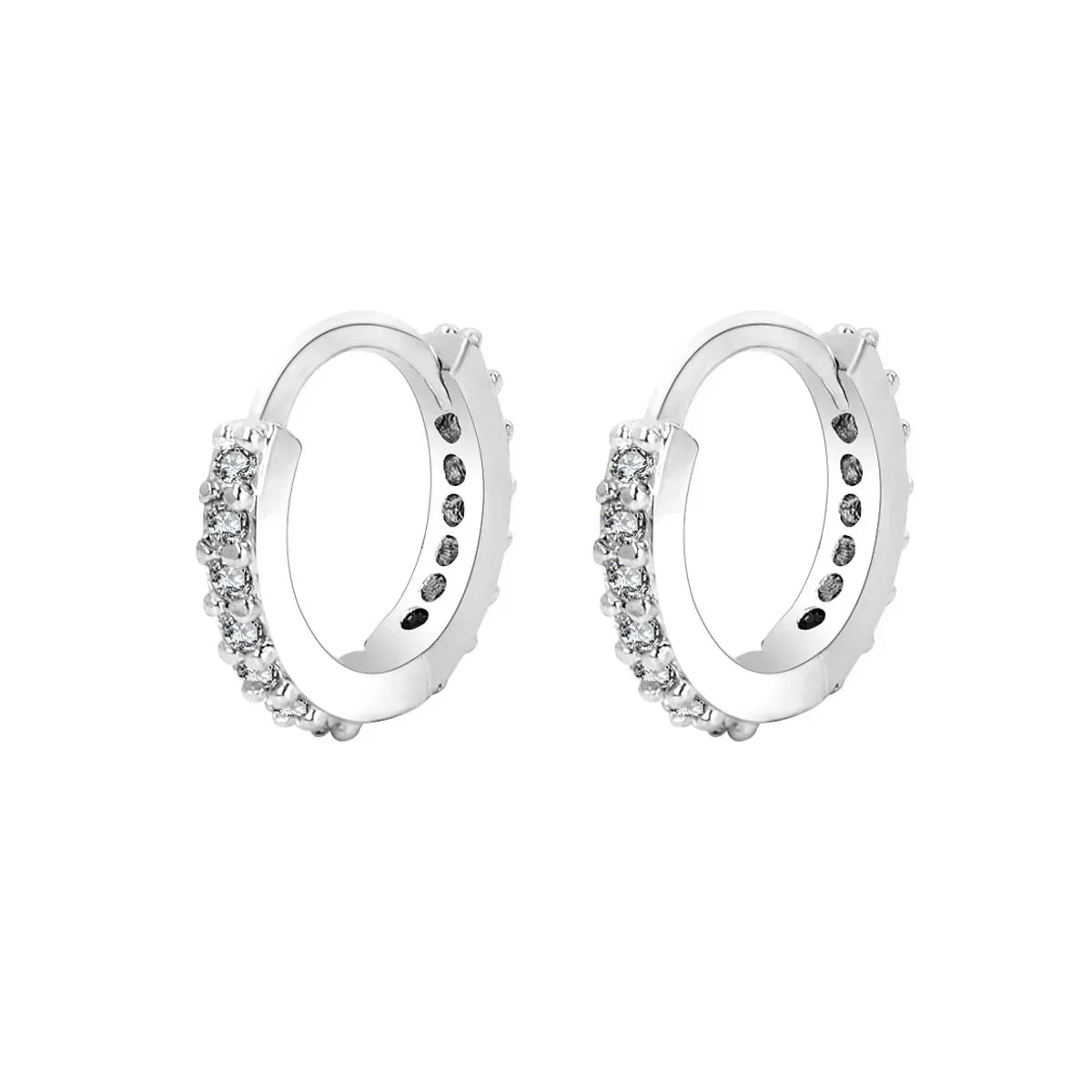 CZ Crystal Hoop Huggie Earrings Set - VEYAROSE