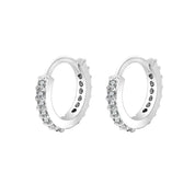 CZ Crystal Hoop Huggie Earrings Set - VEYAROSE