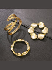 Geometric Twisted Organic Cuff Bracelet Set - VEYAROSE