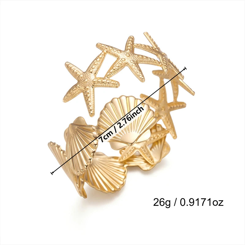 Shell Starfish Ocean Arm Bracelet - VEYAROSE