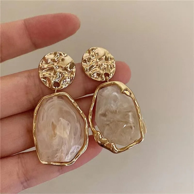 Resin Organic Stud Earrings - VEYAROSE