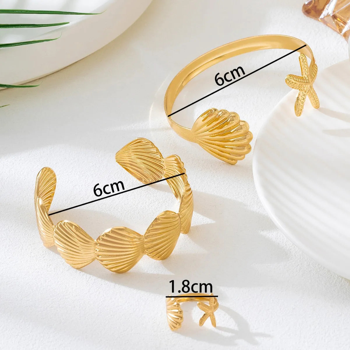 Shell Starfish Ocean Ring Set - VEYAROSE