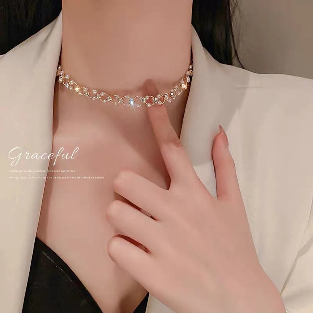 Pearl Beaded Choker Necklace - VEYAROSE