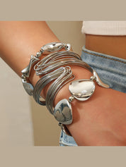 Geometric Twisted Organic Cuff Bracelet Set - VEYAROSE