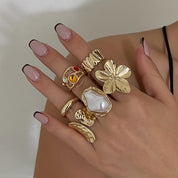 Pearl Baroque Flower Ring - VEYAROSE