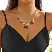 Heart Cherry Strawberry Choker Necklace - VEYAROSE