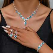 Rhinestone Colorful Jewelry Set - VEYAROSE