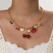 Heart Cherry Bow Bangle Bracelet - VEYAROSE