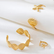Shell Starfish Ocean Ring Set - VEYAROSE