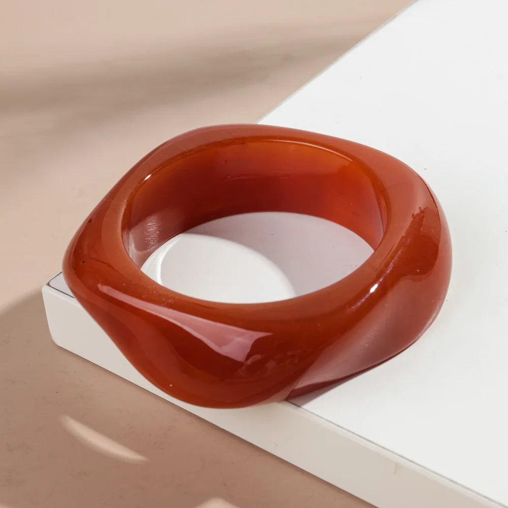 Resin Acrylic Geometric Cuff Bracelet - VEYAROSE