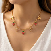 Heart Cherry Strawberry Choker Necklace - VEYAROSE