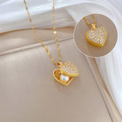 CZ Pearl Shell Choker Necklace - VEYAROSE