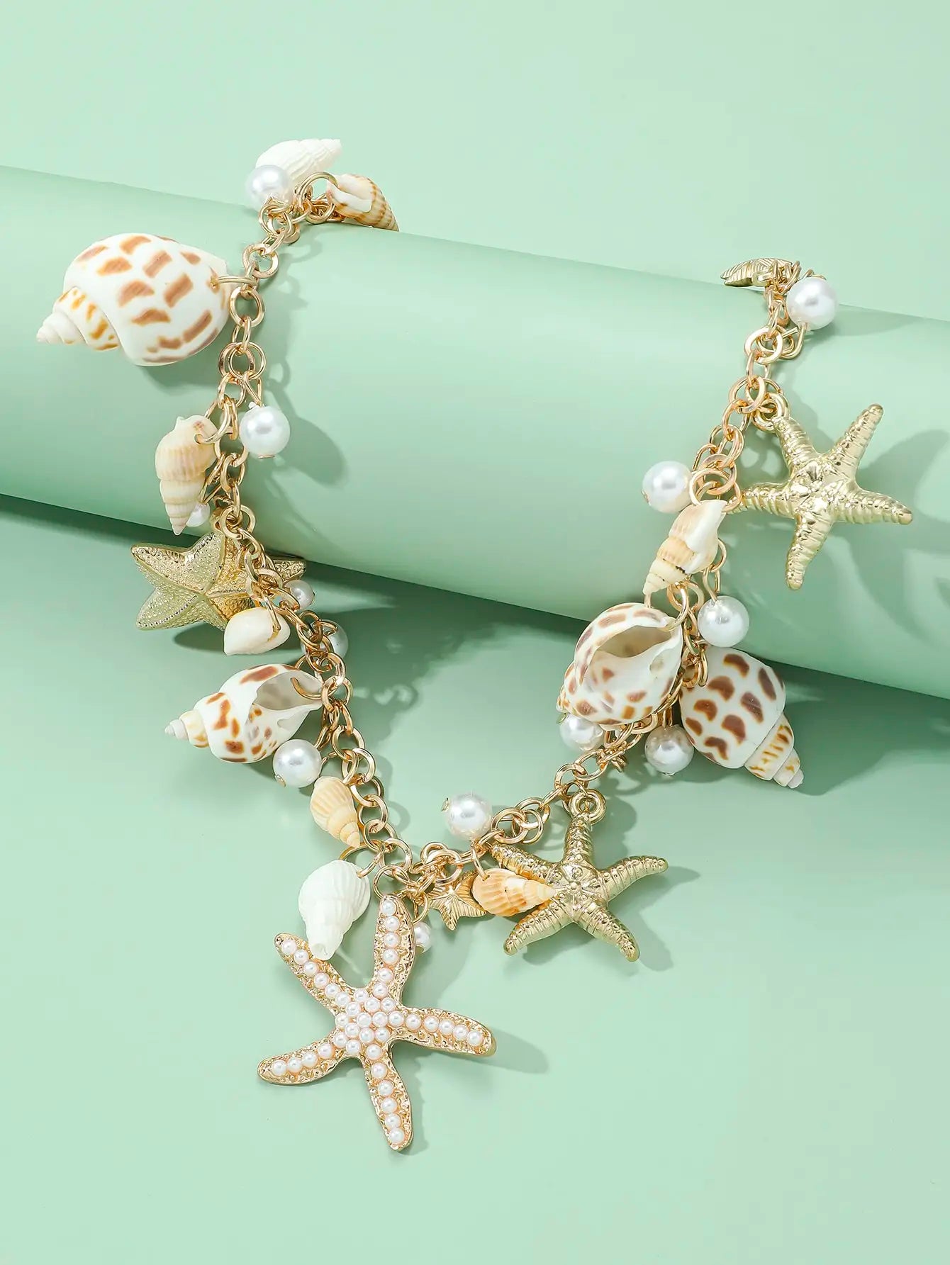 Pearl Shell Starfish Necklace - VEYAROSE