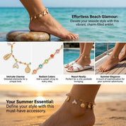 Rhinestone Pearl Shell Anklet - VEYAROSE