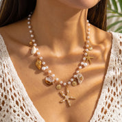 Pearl Shell Starfish Necklace - VEYAROSE