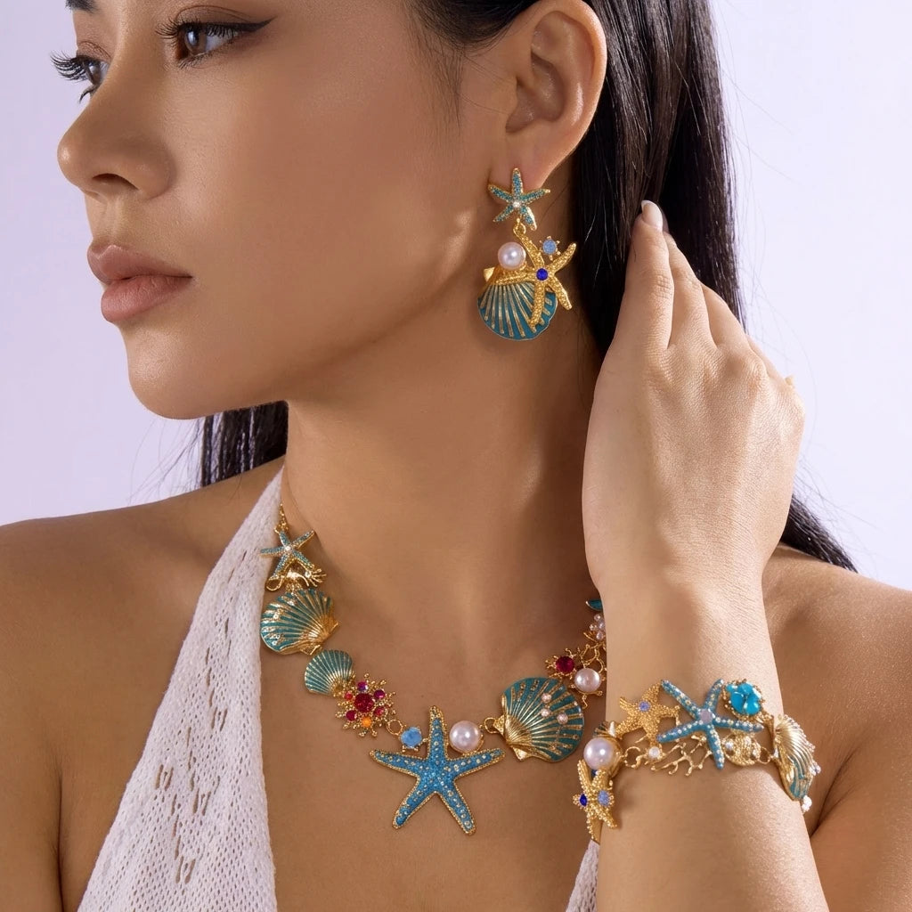Shell Starfish Ocean Jewelry Set - VEYAROSE