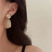 Resin Organic Stud Earrings - VEYAROSE