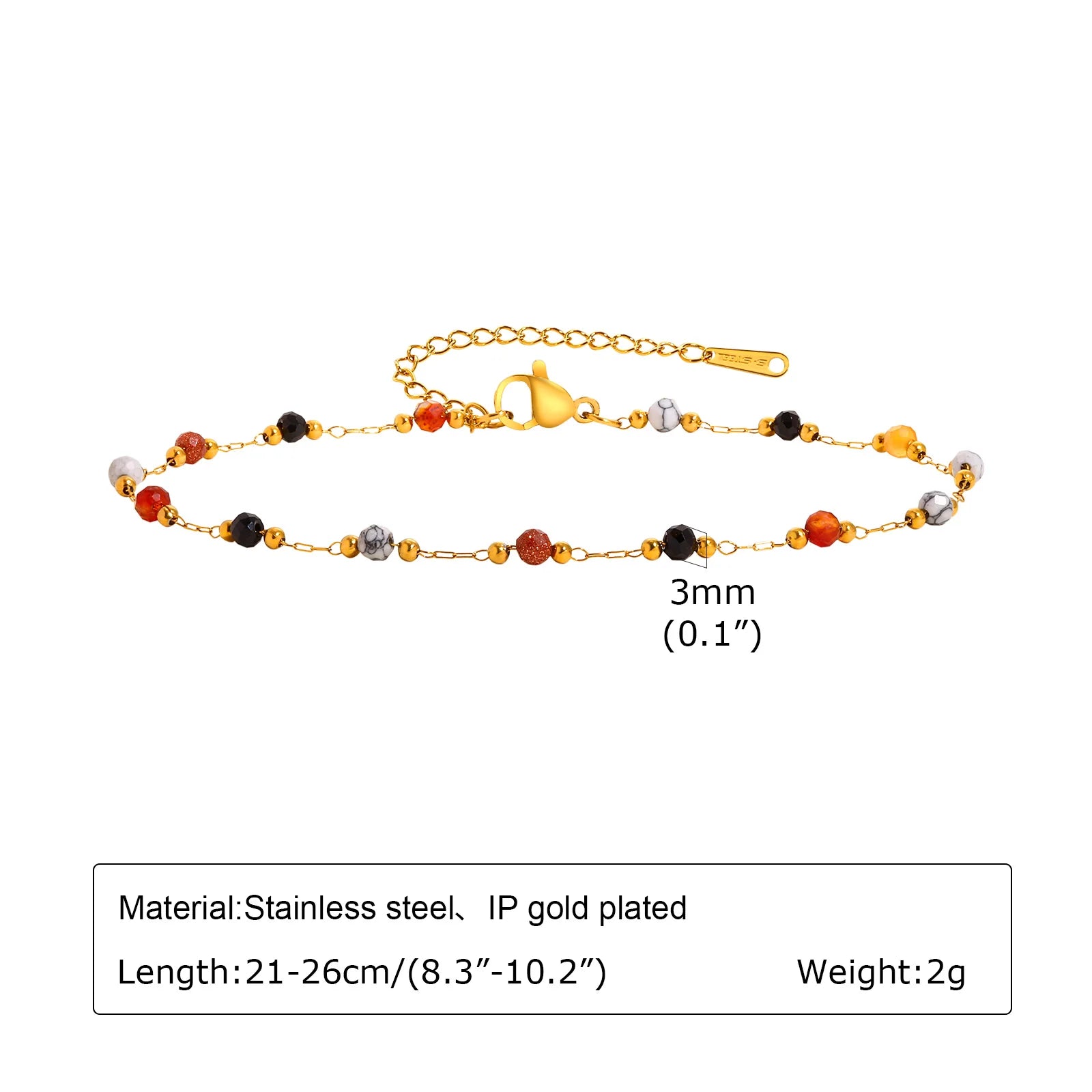 Evil Eye Beaded Blue Anklet - VEYAROSE