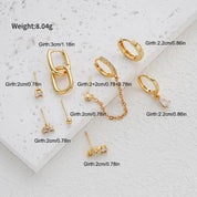 CZ Tassel Hoop Huggie Earrings Set - VEYAROSE