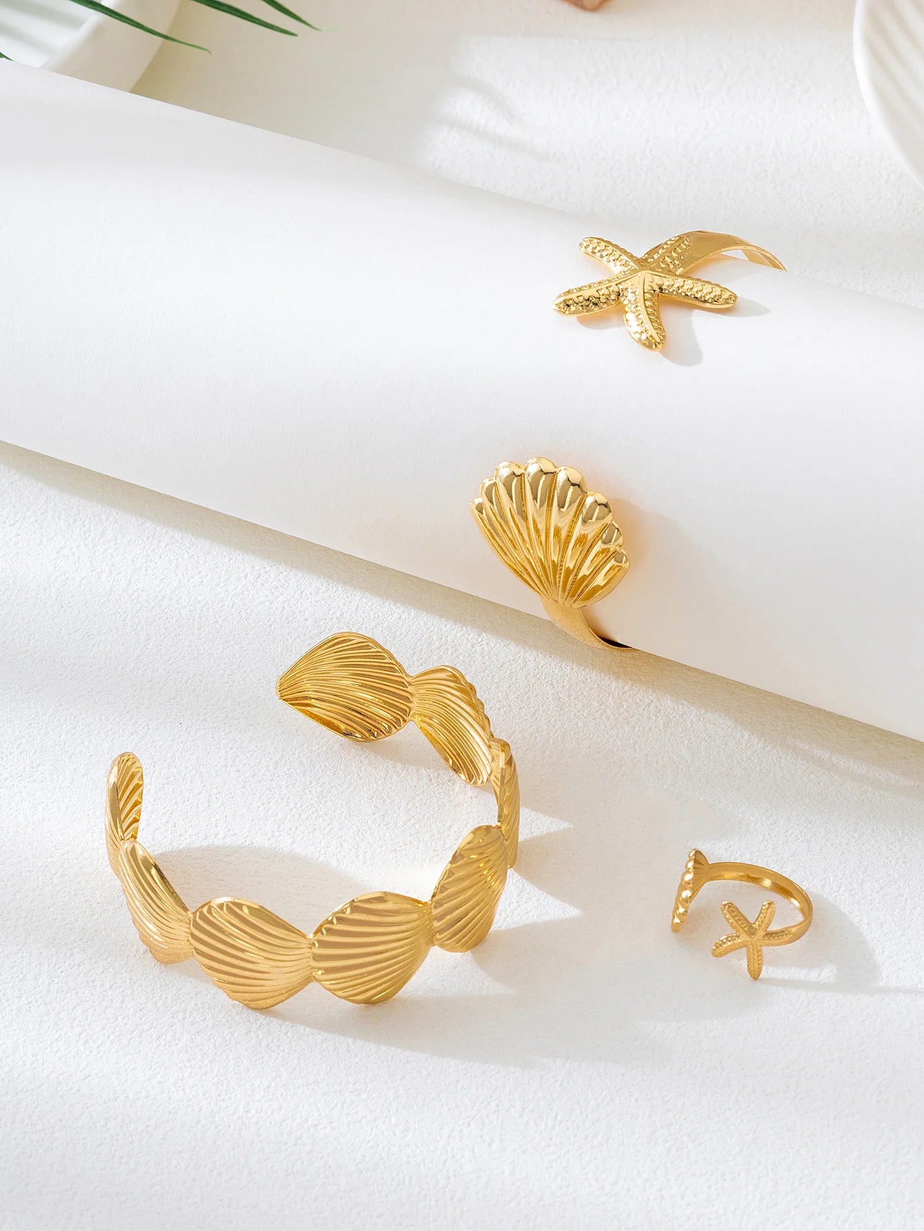 Shell Starfish Ocean Ring Set - VEYAROSE