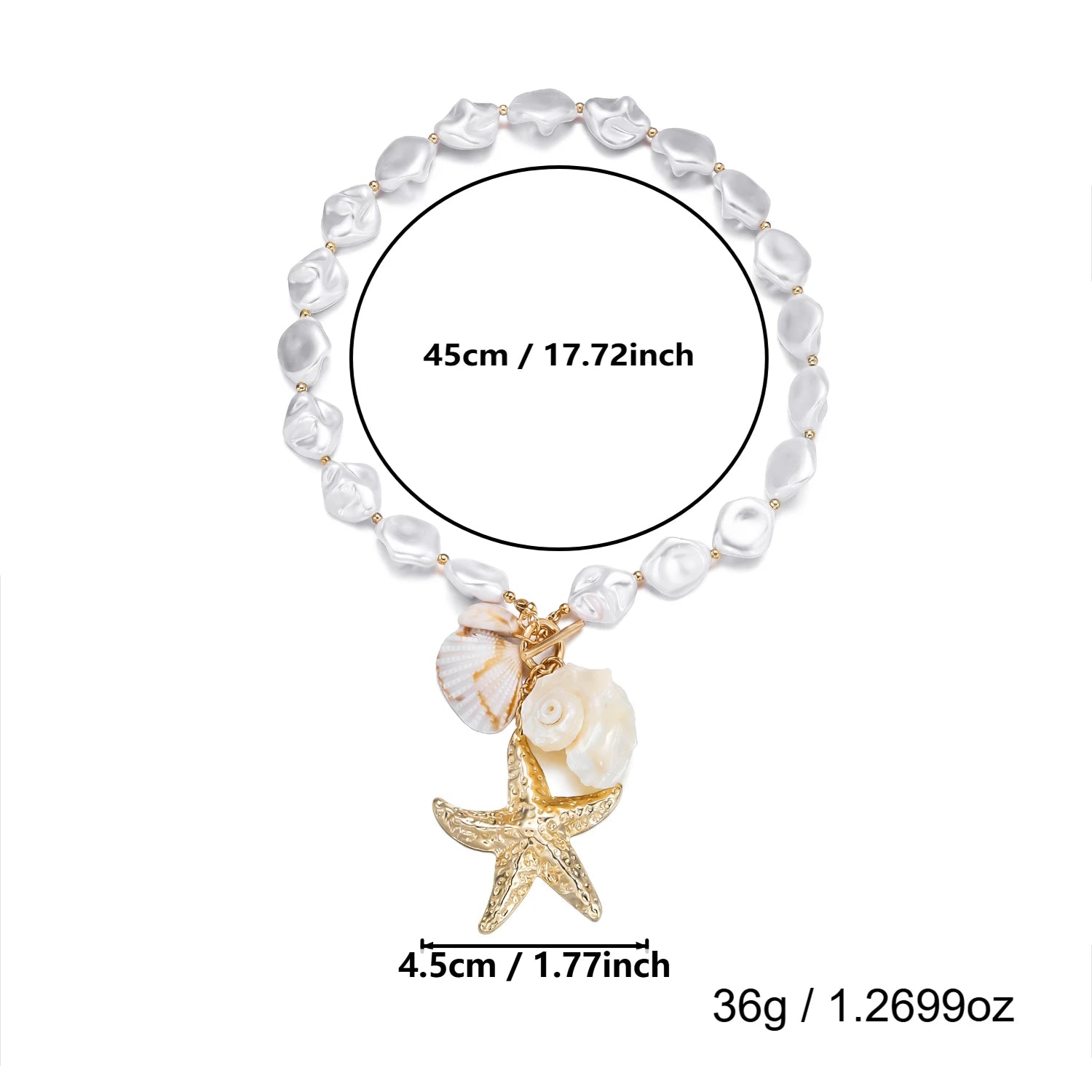 Pearl Shell Starfish Choker Necklace - VEYAROSE