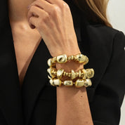 Beaded Resin Organic Bangle Bracelet Set - VEYAROSE