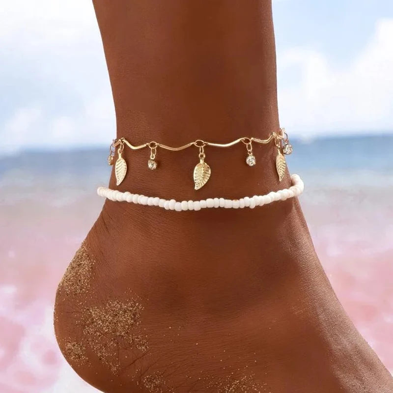 Crystal Tassel Anklet - VEYAROSE