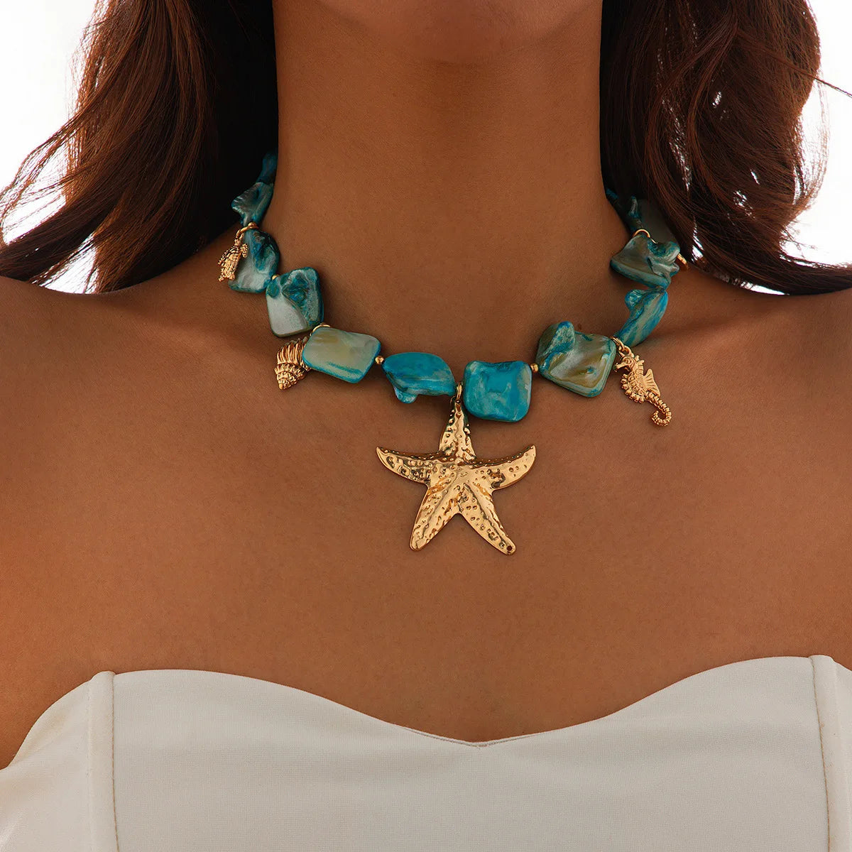 Shell Starfish Conch Necklace - VEYAROSE