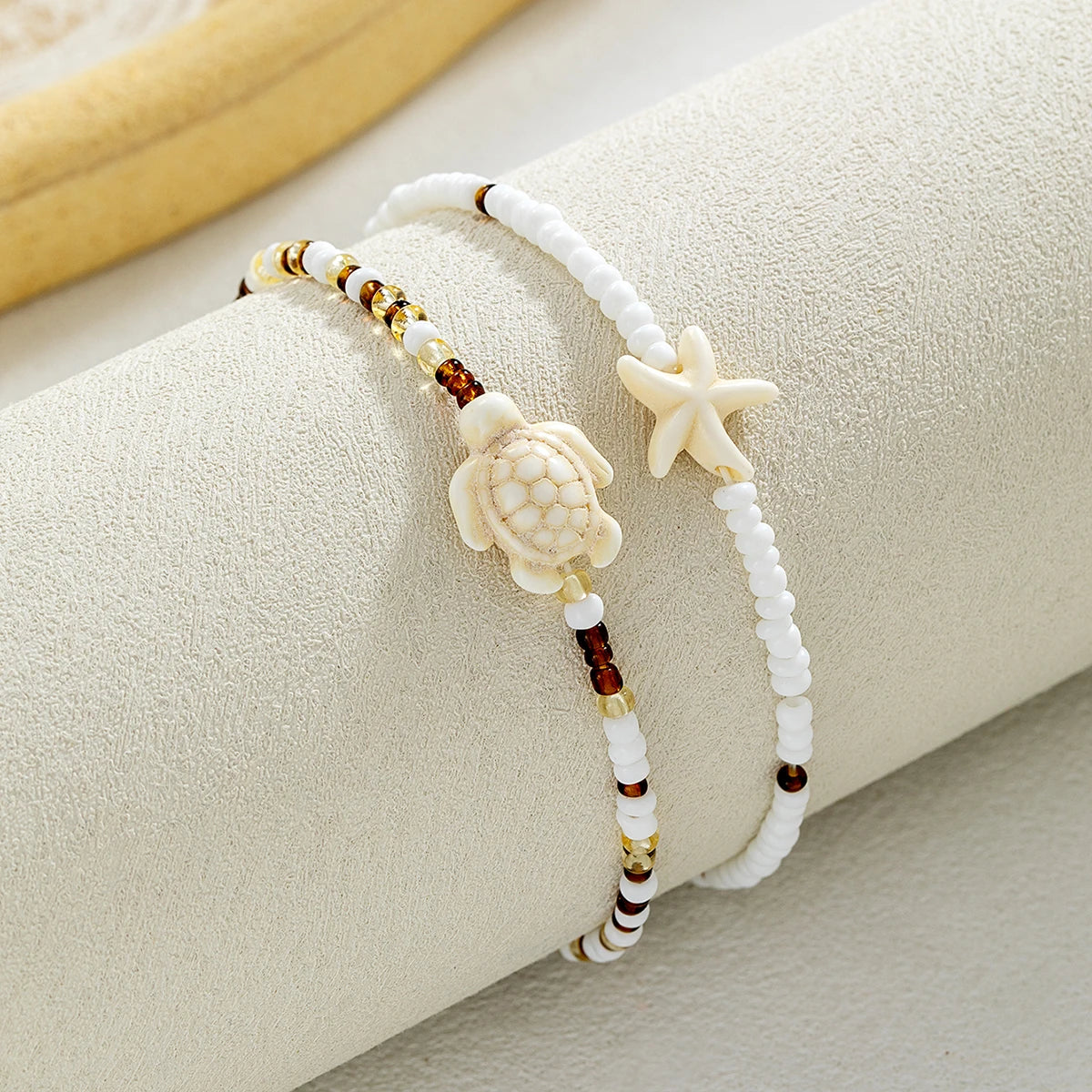 Starfish Turquoise Beaded Anklet - VEYAROSE