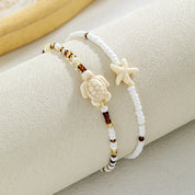 Starfish Turquoise Beaded Anklet - VEYAROSE