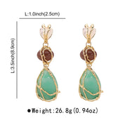 Crystal Resin Geometric Drop Earrings - VEYAROSE