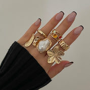 Pearl Baroque Flower Ring - VEYAROSE