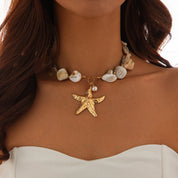 Shell Starfish Conch Necklace - VEYAROSE