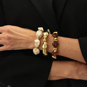 Beaded Resin Organic Bangle Bracelet Set - VEYAROSE