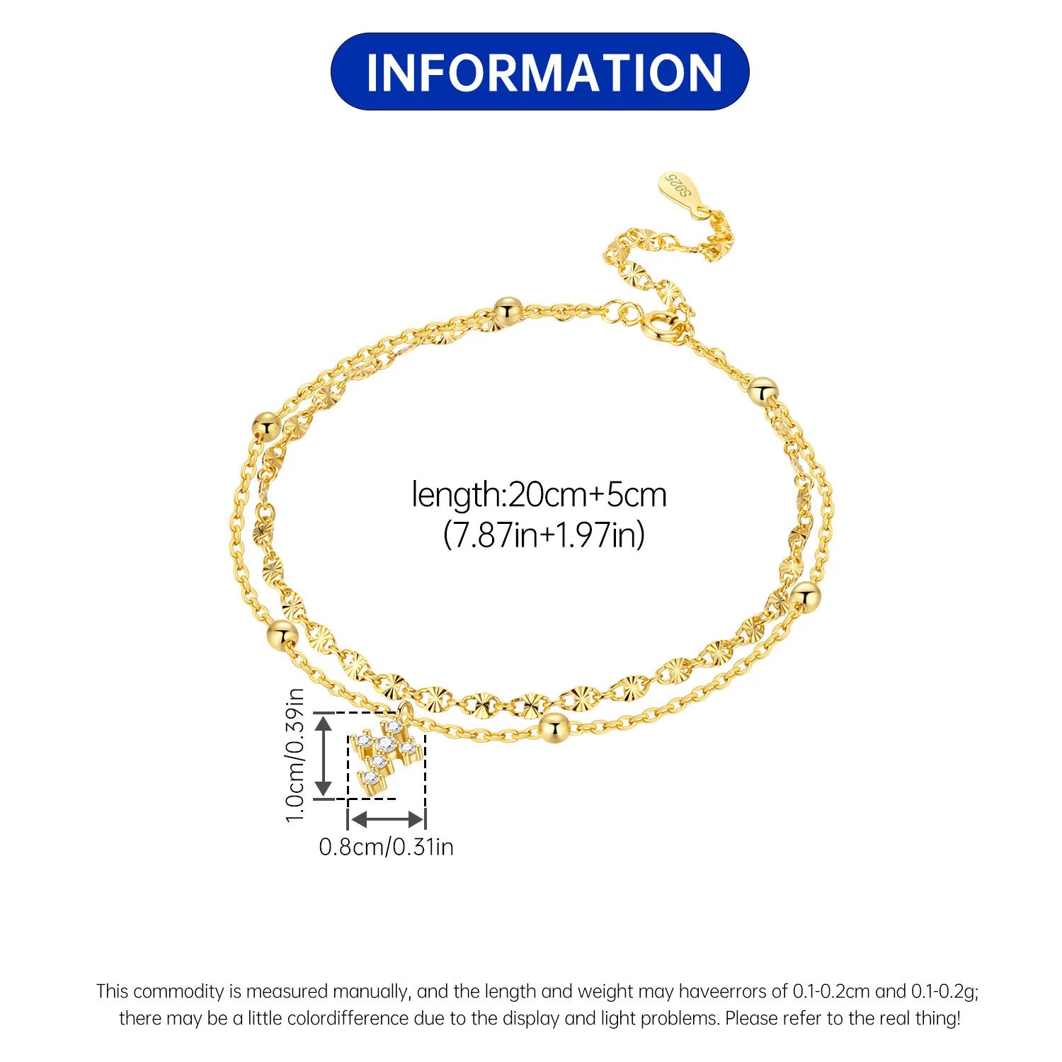 Sterling Silver Anklet - VEYAROSE