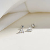 CZ Crystal Hoop Huggie Earrings - VEYAROSE