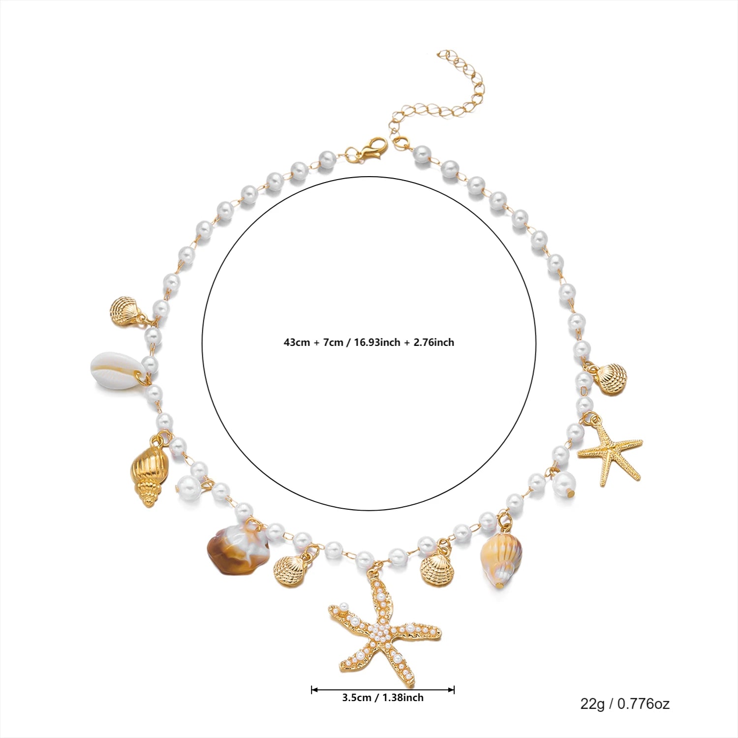 Pearl Shell Starfish Necklace - VEYAROSE